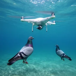 pigeon controlling underwater drone