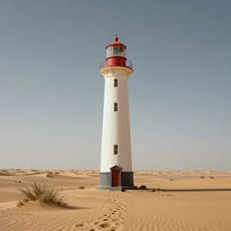 a lighthouse in the middle of the desert, post apocalyptic