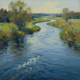 The river of time, painting in surrealism style