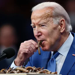 joe biden eating worms highly detailed, super realistic, perfect lightning