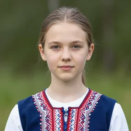 portrait of a beautiful teen ethnic north russia