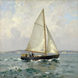 sailing off the coast of normandy by eugene boudin