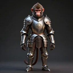 full body pose, hyperrealistic photograph of a monkey standing upright wearing knight armour, dim volumetric lighting, 8 k, octane beautifully detailed render, extremely hyper detailed, intricate, epic composition, cinematic lighting, masterpiece, trending on artstation, very very detailed, stunning, hdr, smooth, sharp focus, high resolution, award, winning photo