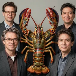 zoological portrait of a human lobster by kuldar leement and ruan jia and brad rigney and micha karcz and brad rigney 0. 0 1 5