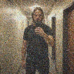 Norman Reedus taking a selfie in the backrooms hallway, liminal space hallway, backrooms, selfie photo