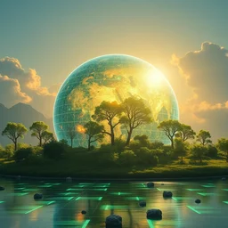 hyperrealistic disruptive technologies solving global warming regenerating society as a whole bright future