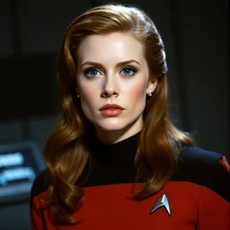 portrait of amy adams in star trek : the next generation, 1 9 6 0 s technicolor