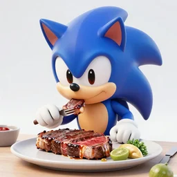 [ sonic ]!! eating [ steak ] trending on artstation concept art digital art cgsociety contest winner artstation concept artstation hd artstation digital cgsociety concept polycount digital award winning 4 k 8 k quality detailed intricate wide - angle