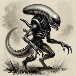 xenomorph alien predator illustration sketch