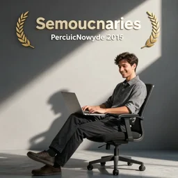 smiling software engineer in chair