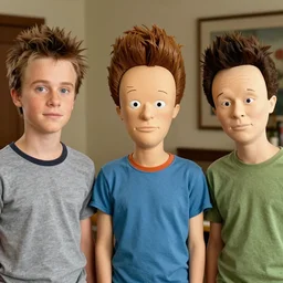 a movie still of the beavis and butthead movie played by teenage actor look - alikes with highly detailed correctly proportioned faces