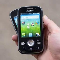 the new Amstrad smartphone with joysticks, packshot photo