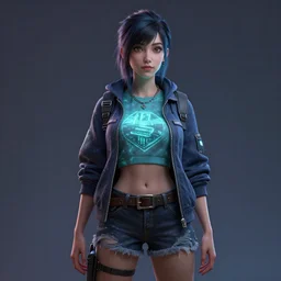 portrait girl streetwear andromeda krogan base digital painting bioluminance alena aenami artworks octane render 8 k 2 2 2 2