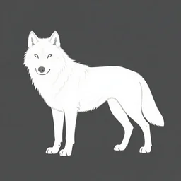 professional digital art of a full-body outline of a wolf, very simple, minimalistic, no color, high quality, HD, 8K,