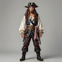 full body portrait pirate, intricate, elegant, highly detailed, vivid colors, andrew wyeth, frazetta, ruan jia, jeffrey catherine jones