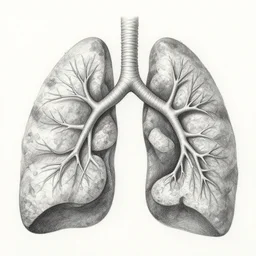 the lung airways, mc escher style, intricate detail, pencil