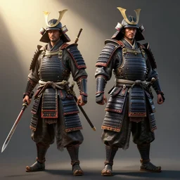 1 wlop and krenz cushart and alfons mucha detailed digital concept of samurai, sunbeam, unreal engine, hyperrealism, cinematic composition, blender render, octane render, hdr, detailed textures