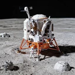 paper diorama of the Apollo moon landing , realistic, intricate detail,