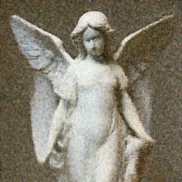 a marble statue of an beautiful angel girl by peter camp