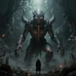 cthulhu, lovecraftian, by hp lovecraft, by greg rutkowski, by francois launet, by andree wallin, by zdzislaw beksinski, thalassophobia, very detailed, octane render, cinematic lighting, volumetric lighting, 8 5 mm
