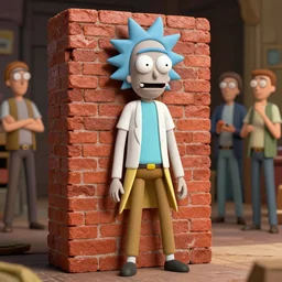hyper realistic rick sanchez as a brick, gorgeous lighting by weta studio, mucha, bautista and norman rockwell and greg rutkowski and tom bagshaw and james gurney and lucasfilm