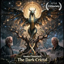 Anato Finnstark, Larry Elmore, DNA, The Dark Crystal, Tree of Life, cryptid, ouroboros, great mystical winged serpent, glory, celestial, immaculate mixed media 35mm photography, CGSociety, art