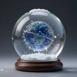universe contained in a snow globe,