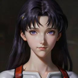 Photorealistic digital art, Facial Portraits of Misato Katuragi A character from Evangelion.