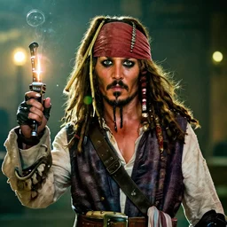 captain jack sparrow in gears of war, gears of war, splash art, movie still, cinematic lighting, dramatic, octane render, detailed face, long lens, shallow depth of field, bokeh, anamorphic lens flare, 8 k, hyper detailed, 3 5 mm film grain