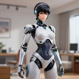 highly detailed portrait of cybertronic robotic motoko kusanagi fembot in yakuza kiwami, apartment. model. stephen bliss, 8 k, unreal, fantasy art by greg rutkowski, loish, rhads, ferdinand knab, makoto shinkai and lois van baarle, ilya kuvshinov, rossdraws, tom bagshaw, raytracing.