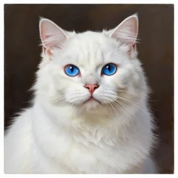 a portrait of a manly dr crusher white cat feline, blue eyes, star trek the next generation. highly detailed painting by gaston bussiere, craig mullins, j. c. leyendecker, furry