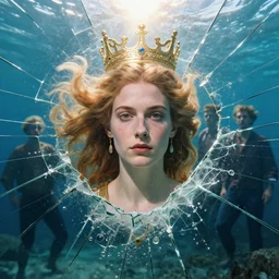 queen of atlantis portrait, by petros afshar, ross tran, peter mohrbacher, tom whalen, shattered glass, bubbly underwater scenery, radiant light