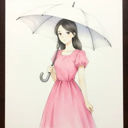 a woman in a pink dress holding an umbrella, a detailed drawing by yuumei, featured on pixiv, rococo, official art, hellish background, anime aesthetic