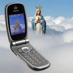 2 0 1 0 nokia flipphone footage of marian apparition, marian apparitions distant in clouds, jpg artifact damage