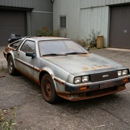 rusty, decayed, damaged 1 9 2 2 delorean