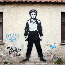 transylvanian folk art, in the style of graffiti, made by banksy