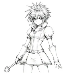 dolly parton as a kingdom hearts keyblade user, square enix official concept art, thick line painting, beautiful