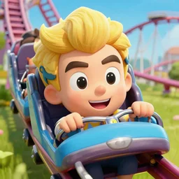 icarly on a rollercoaster detailed face