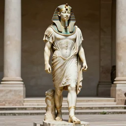 Classic Roman Statue of Chris Pratt walking like an Egyptian