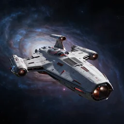 battlestar gallactica spaceship, octane render, unreal engine, ( ( space nebula background ) ), dynamic perspective, moody