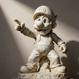 waluigi sculpted as a renaissance statue