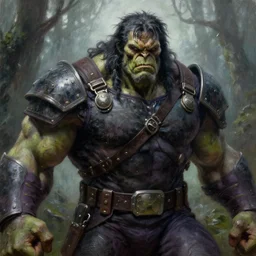 frazetta hulked cyborg werewolf cyborg concept art macro medium close up shot, rugged werewolf as barbarian zombie wearing war soldier uniform armor in deep forest, mist, overcast, oil painting by greg rutkowski, by frazetta and greg rutkowski