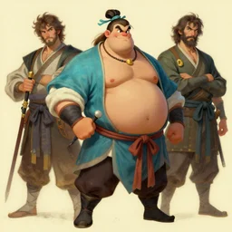 attractive beefy man, character design, wuxia, colorful, painting by gaston bussiere, craig mullins, greg rutkowski, j. c. leyendecker