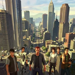 highly detailed vanishing - point city, in gta v, stephen bliss, unreal engine, fantasy art by greg rutkowski, loish, rhads, ferdinand knab, makoto shinkai and lois van baarle, ilya kuvshinov, rossdraws, tom bagshaw, global illumination, radiant light, detailed and intricate environment