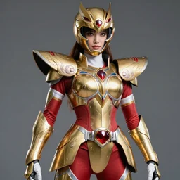 beautiful female power ranger with ornate armour, highly detailed, 4k, HDR, smooth, sharp focus, hyper realistic, high resolution, award-winning photo