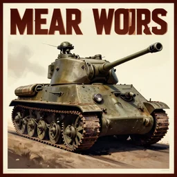 M4 Sherman tank poster, 40s style, vintage