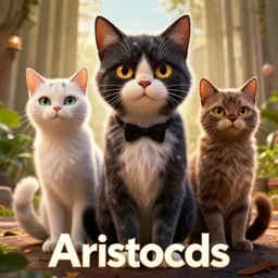 aristocats movie poster, cgi, cinema, realistic