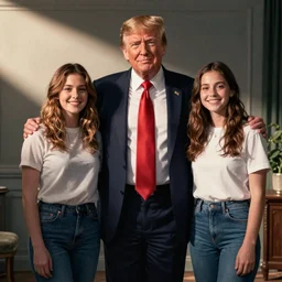 Donald Trump on the set of Icarly with Carly and Sam