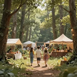 a festival in the woods full of memes
