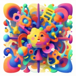 very complex incomprehensible colorful art made out of many weird shapes, digital art trending on artstation